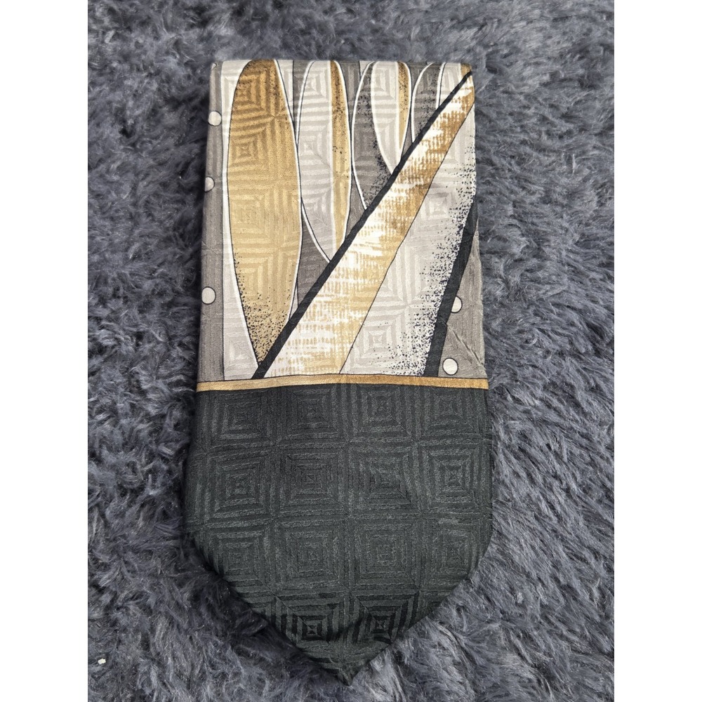 Torriani Italian Silk Extra Long Tie Geometric